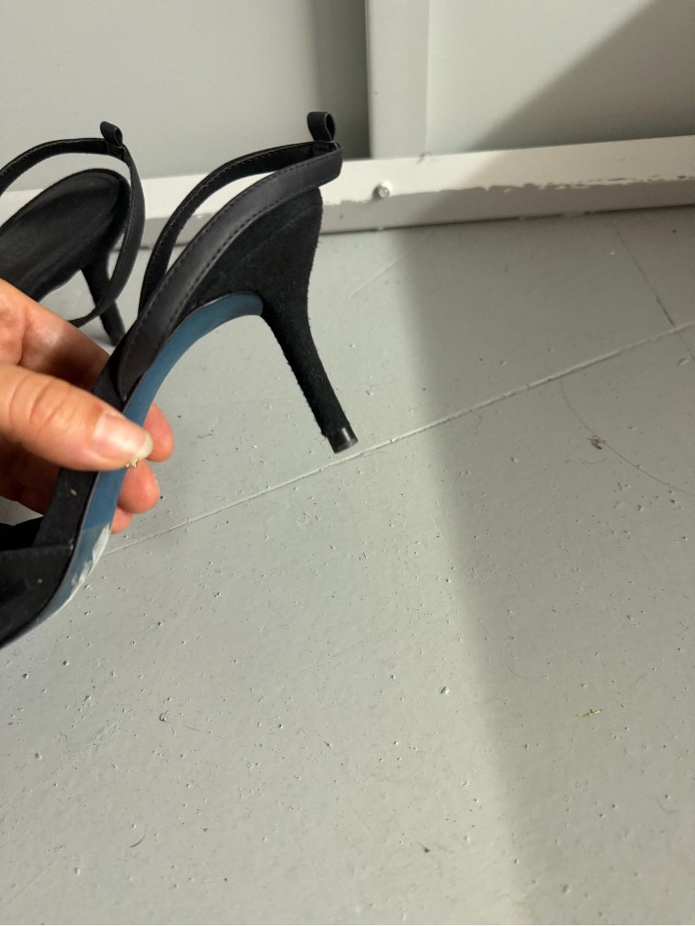 Zara Black Suede-Style Slingback Pumps with Bow Detail - Size 39