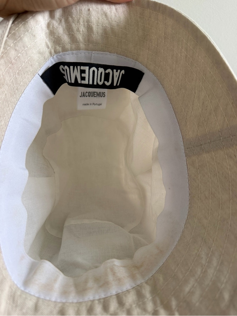 Jacquemus Beige cotton Tie detail Bucket Hat nwot