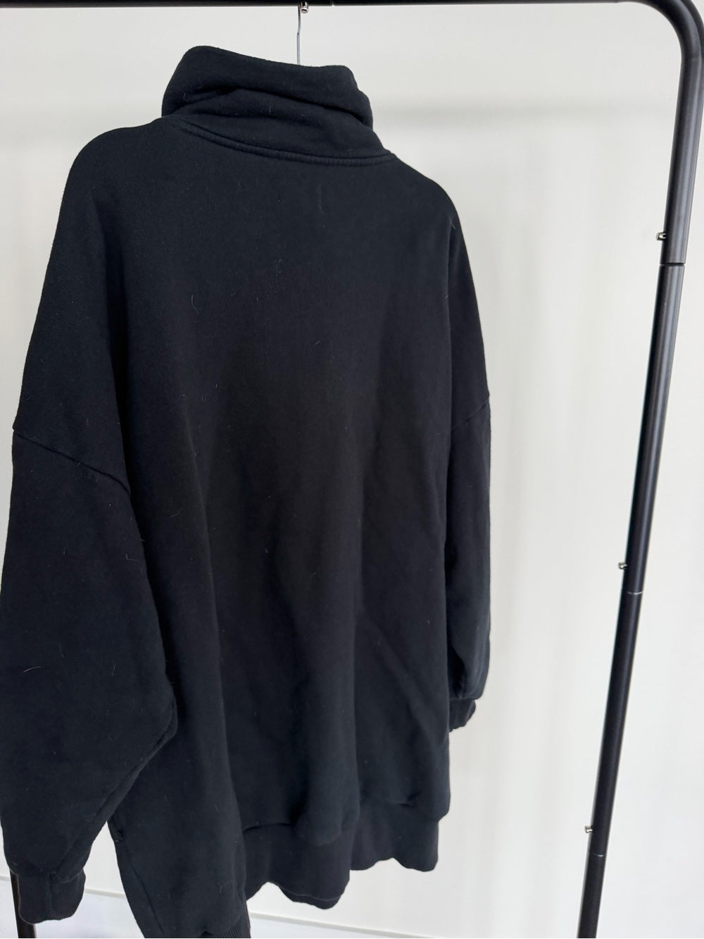 TKEES Black Oversized Half Zip Sweater Dress Size 0/1 S/M