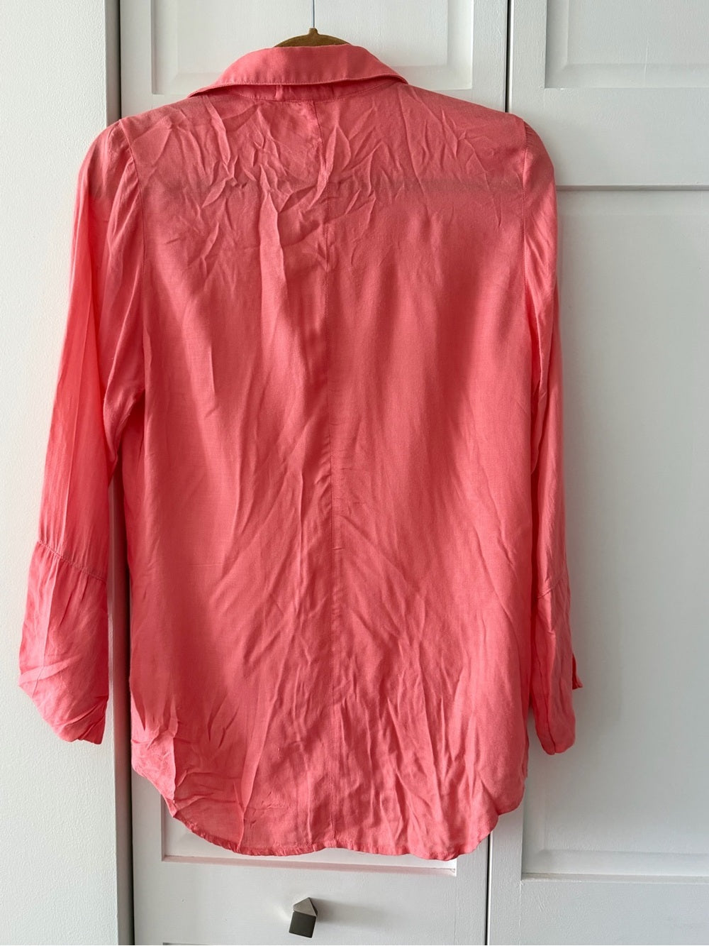 Bella Dahl Coral Pink Rayon Button Down Shirt S
