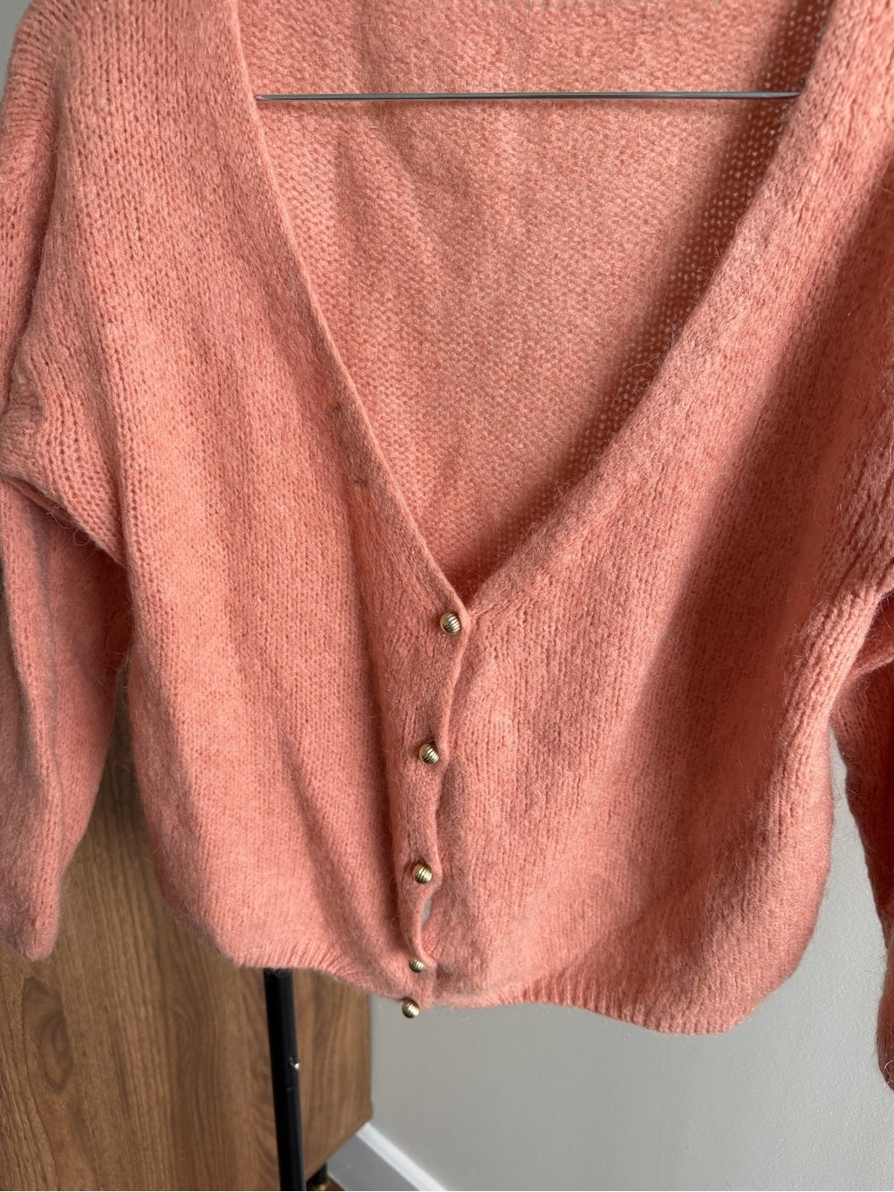 Opulence Paris Pink Mohair Blend Reversible open back  Cardigan size S/M
