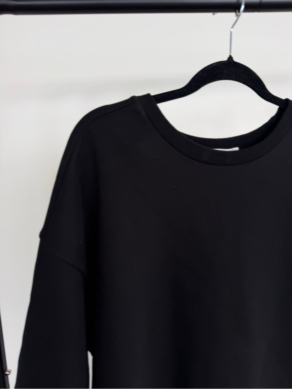 The Frankie Shop Black Oversized Drop Shoulder Tunic T-Shirt XS/S
