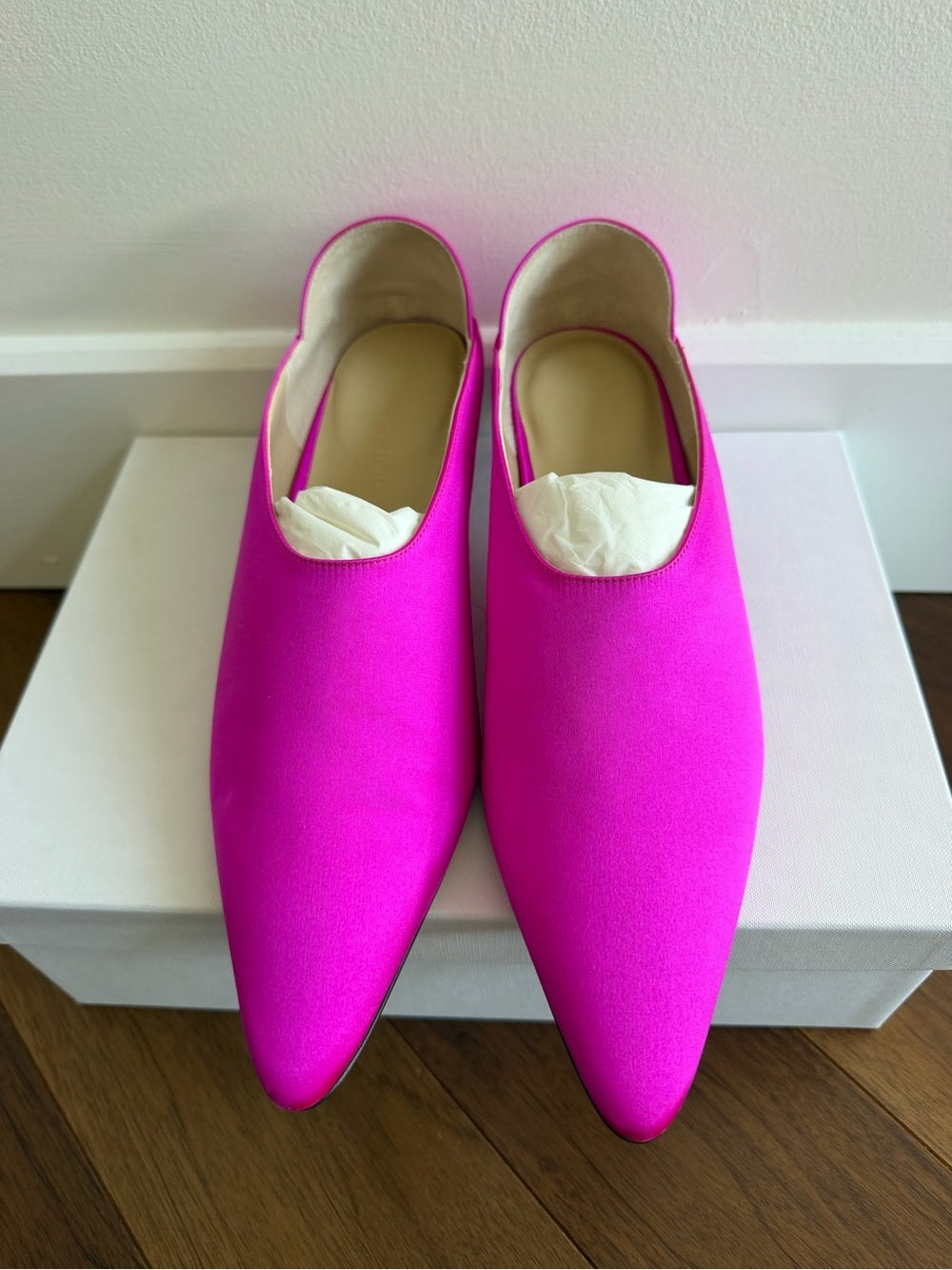 Kiki Price Fuchsia Satin Pointed-Toe Kitten Heels - Size 9 New