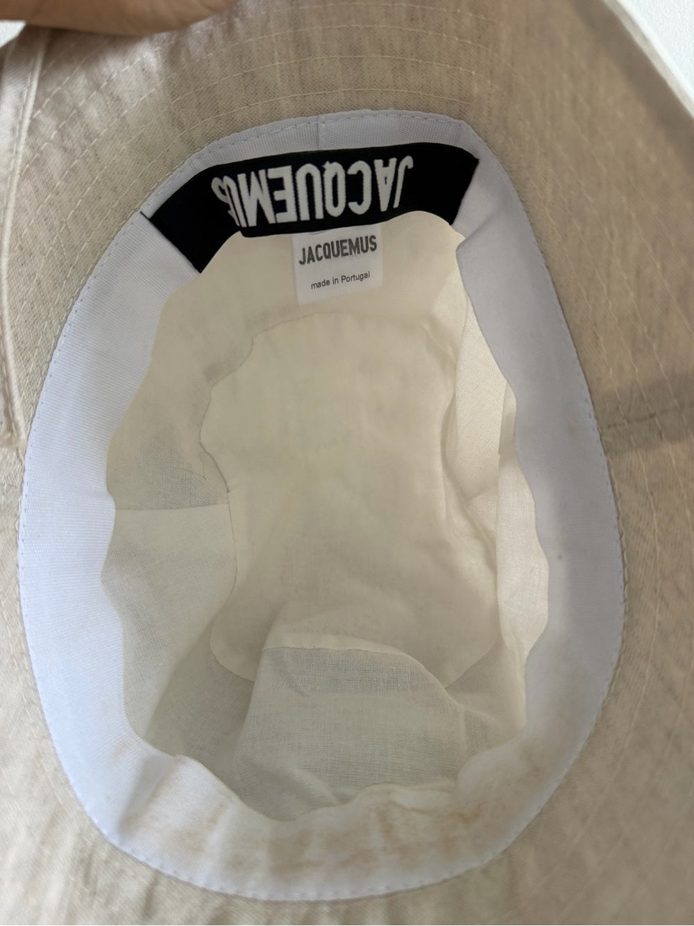 Jacquemus Beige cotton Tie detail Bucket Hat nwot
