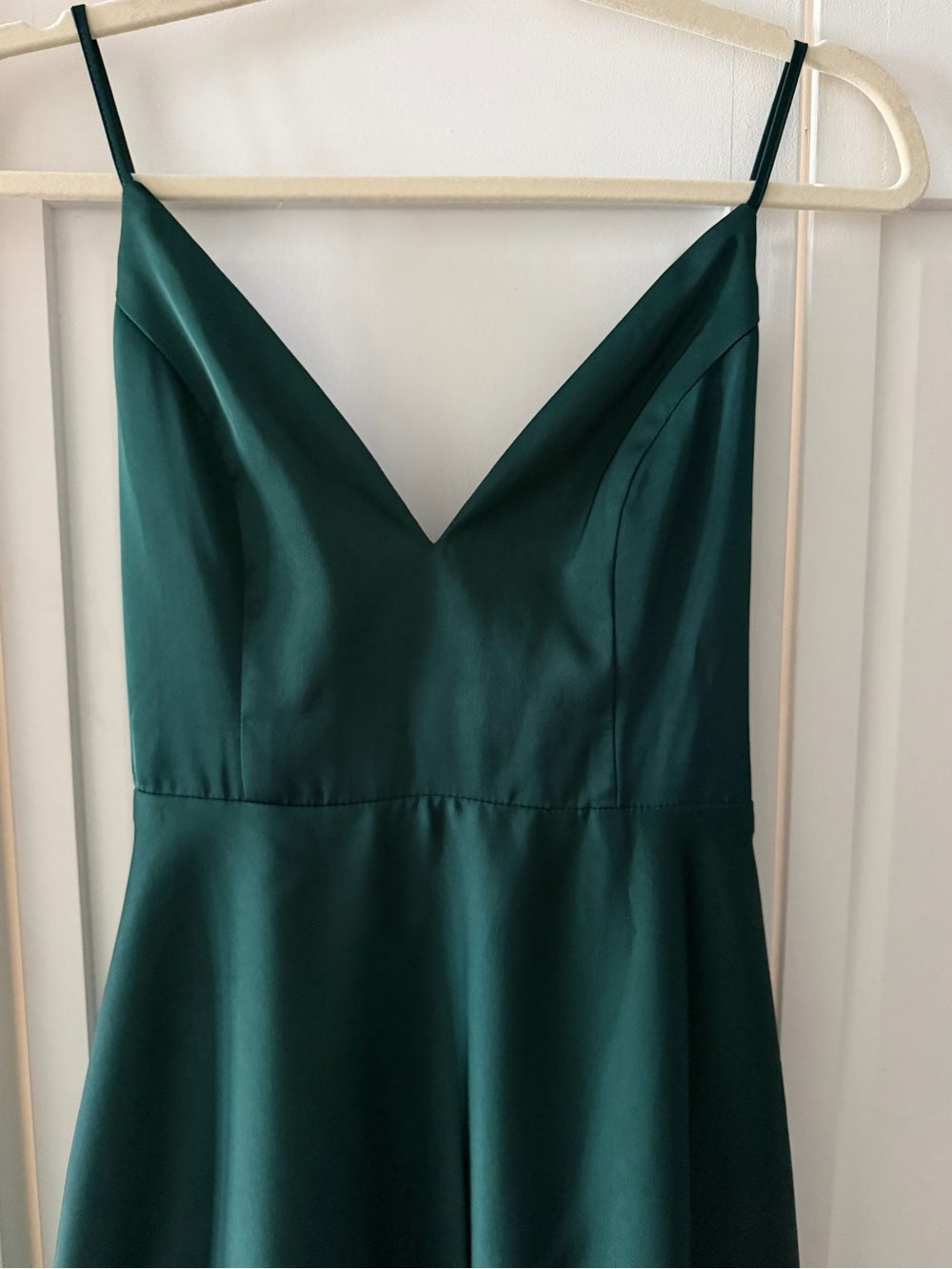 Maniju Emerald Green Satin Tie Back Midi Dress Small NWoT
