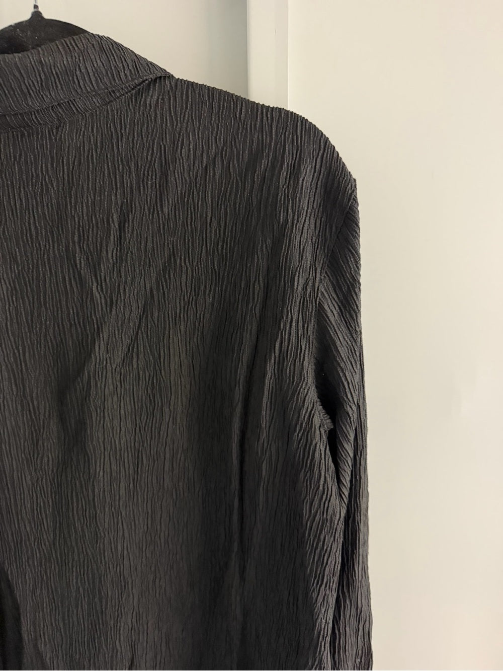 H&M Black Crinkled Midi Dress / Beach Cover-Up Size S