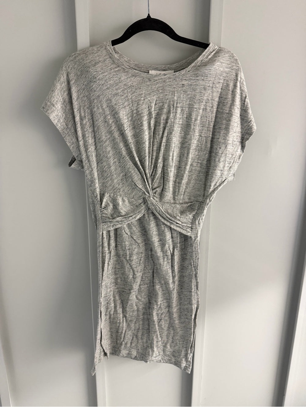 NWT IRO Paris Heather Grey Twist Front T-Shirt Dress M