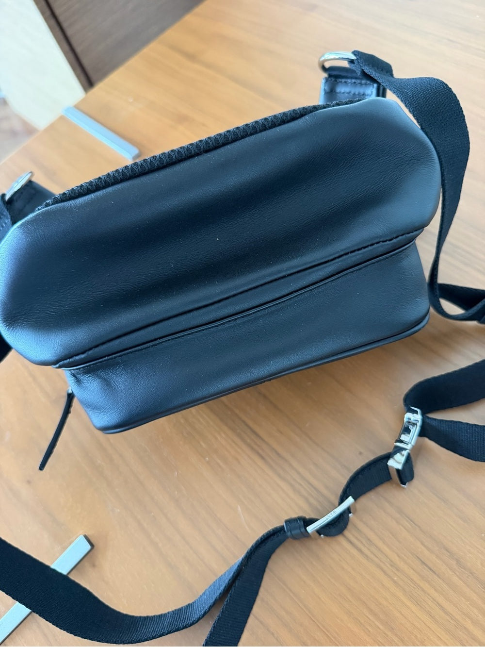 WANT Les Essentiels Testa Black Leather Waist Pack Crossbody Sling Bag