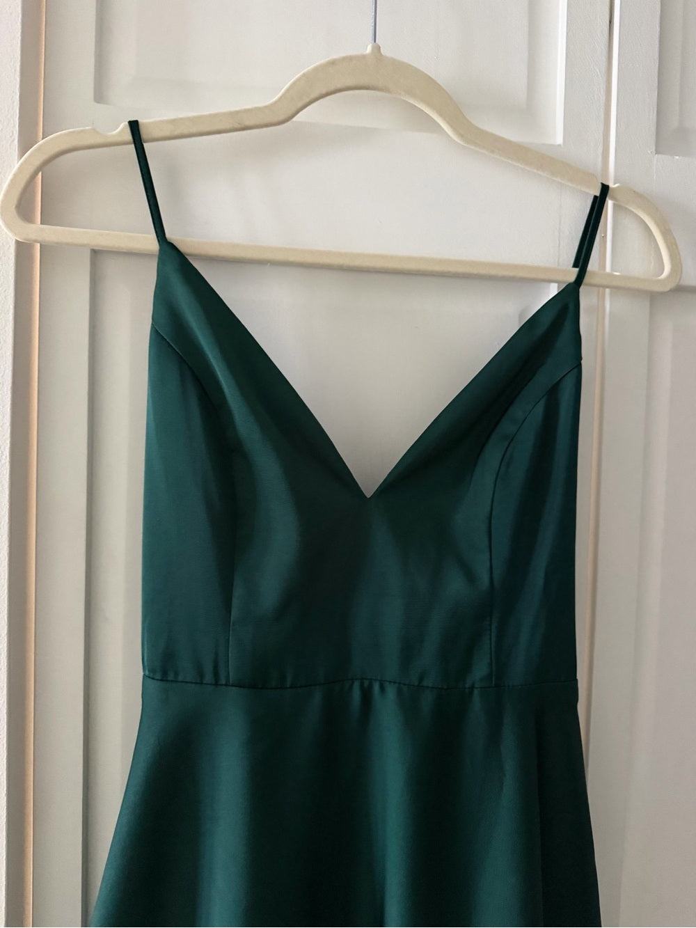 Maniju Emerald Green Satin Tie Back Midi Dress Small NWoT