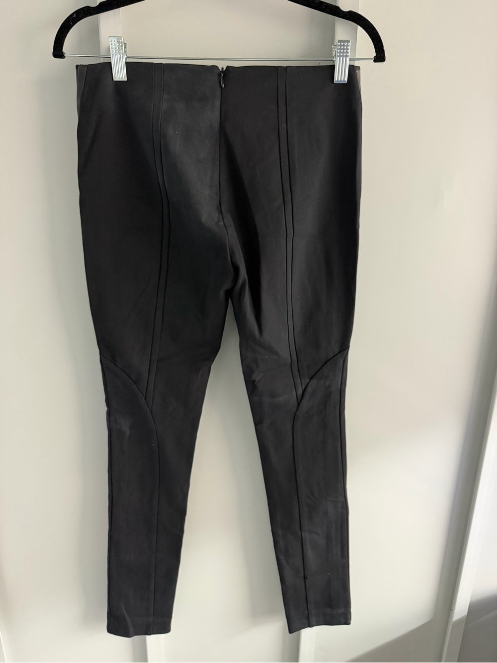 Rag & Bone Black Leather Trim Equestrian Skinny Moto Pants 4