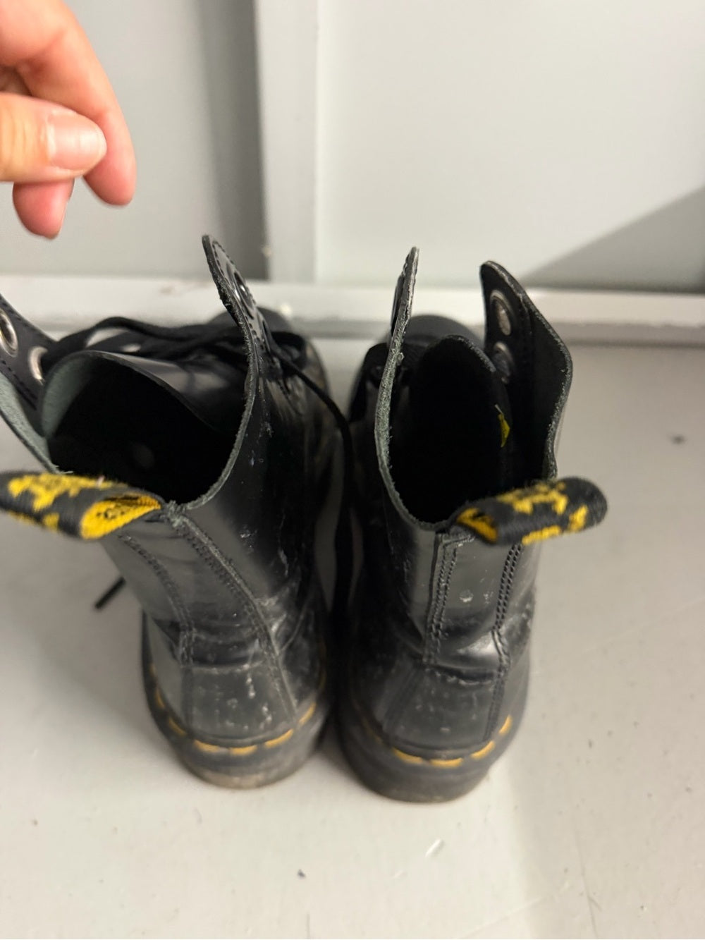 Dr. Martens Molly Platform Boots Black Patent Leather US 6