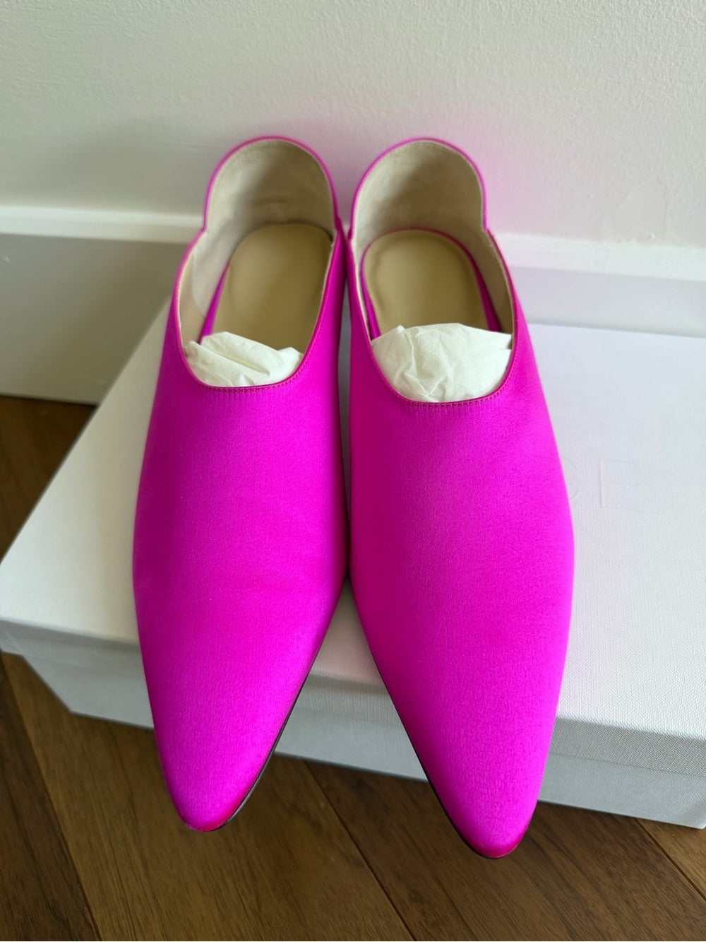 Kiki Price Fuchsia Satin Pointed-Toe Kitten Heels - Size 9 New