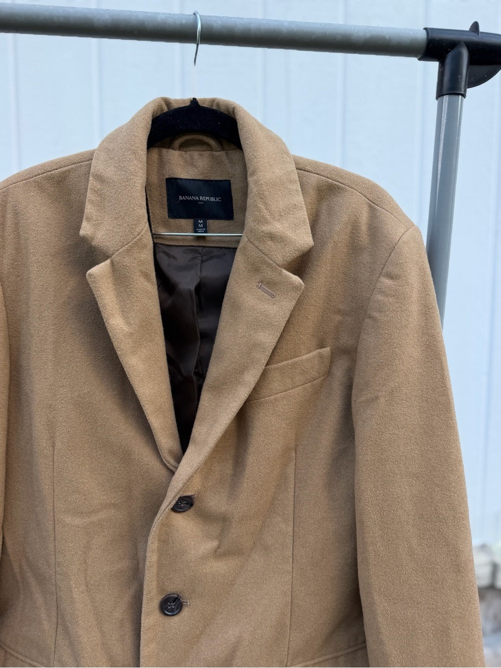 Banana Republic Camel Wool Blend Topcoat Overcoat - Size M