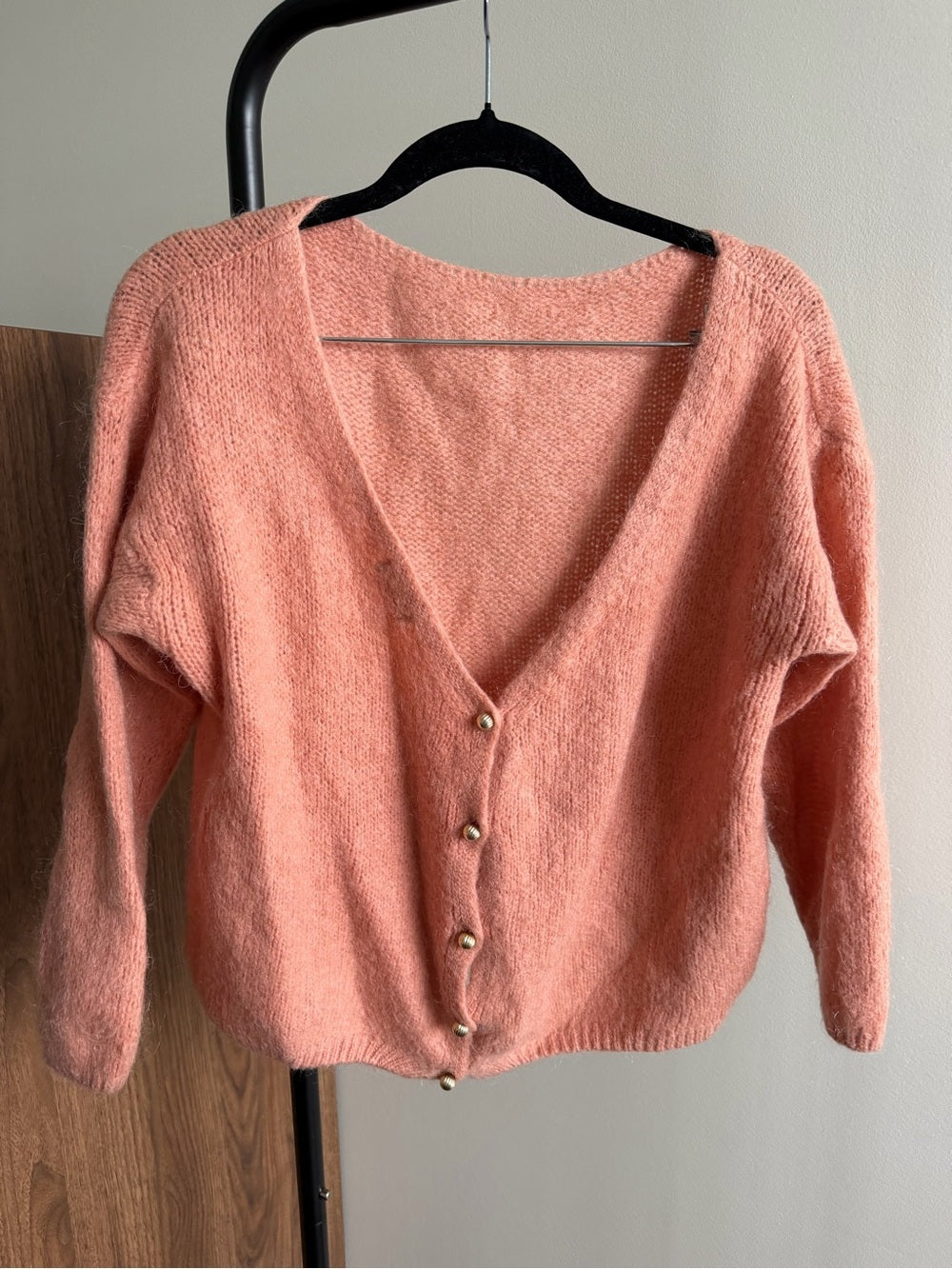Opulence Paris Pink Mohair Blend Reversible open back  Cardigan size S/M