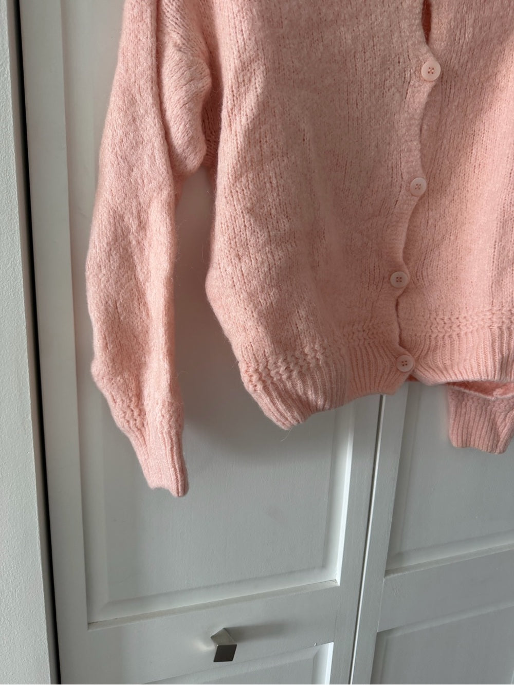 Vintage Made in Italy Light Pink Mohair Blend Button-Down Cardigan size S