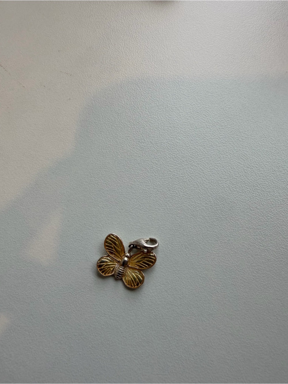 Thomas Sabo 925 Sterling Silver Yellow Enamel Butterfly Charm