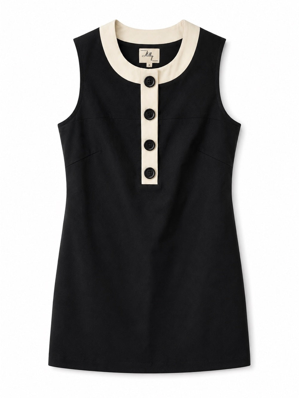 Milly New York NWT Black Cream Mod Mini Shift Dress 6 New