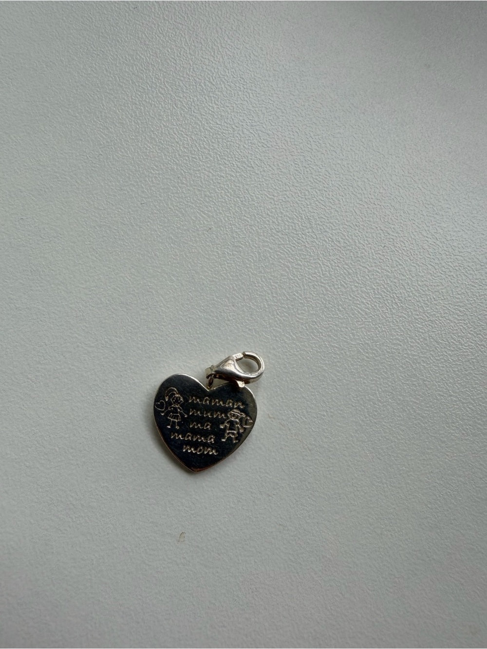 Thomas Sabo Authentic Sterling Silver Mom Maman Heart Charm