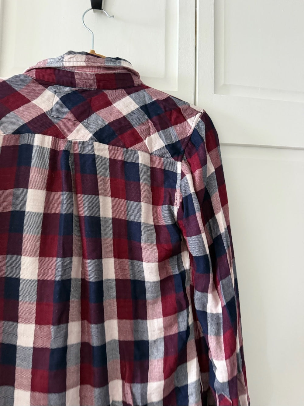Rails Burgundy Navy Plaid Double Layer Flannel Shirt S