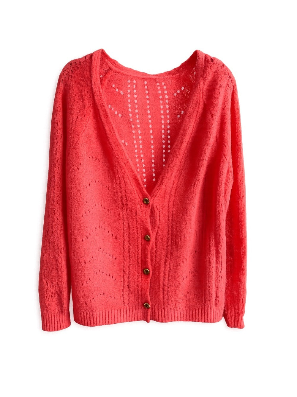 Opulence Paris Orange Mohair Blend Cardigan Oversized S M
