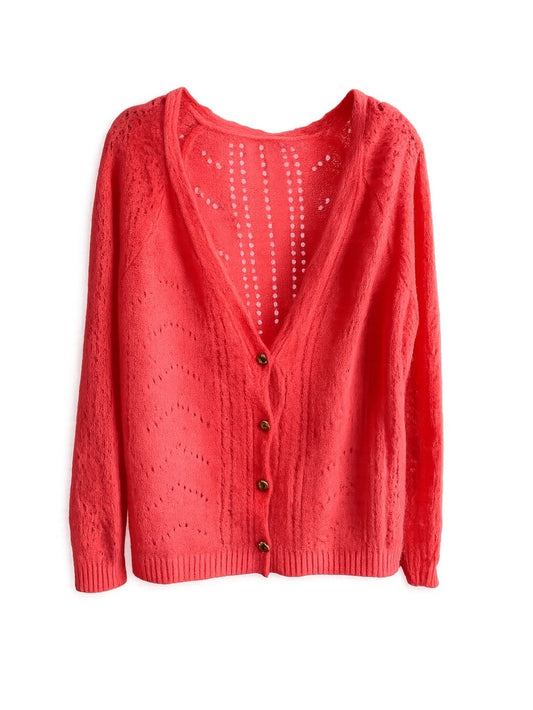 Opulence Paris Orange Mohair Blend Cardigan Oversized S M