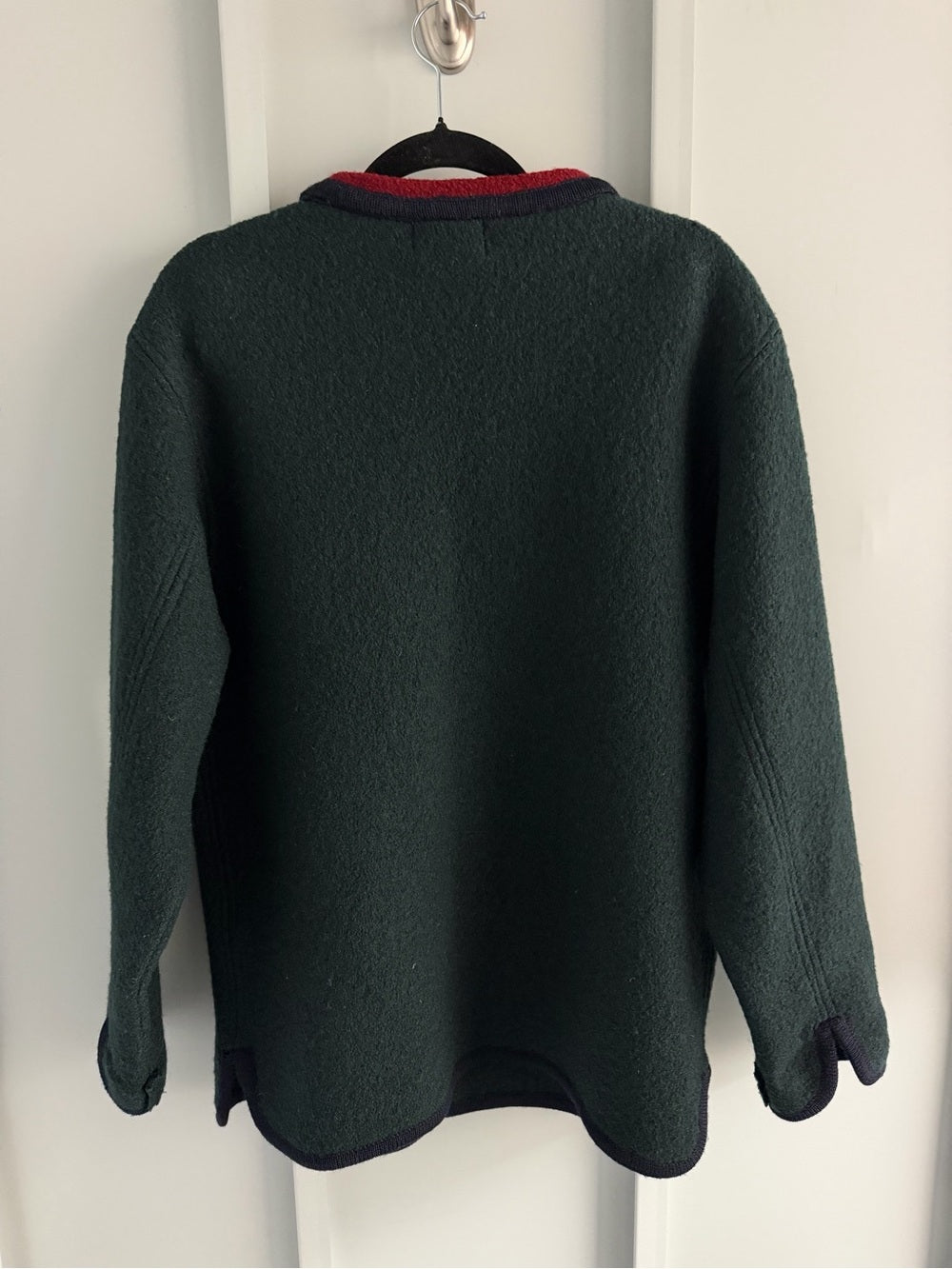 Vintage Simons Boiled Wool Jacket - Forest Green & Red