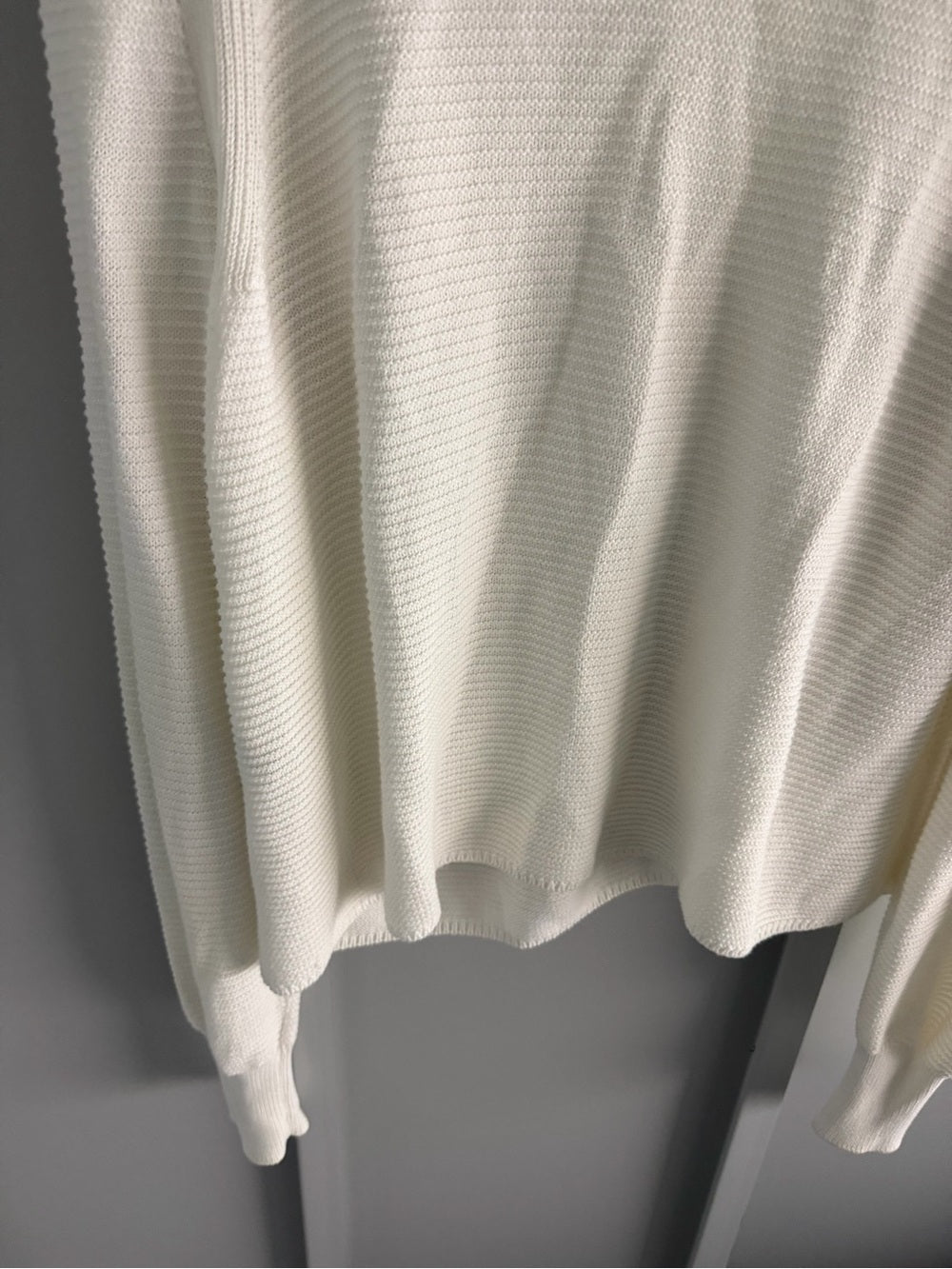 Sisley White 100% Cotton Ribbed Oversized Button Cardigan M