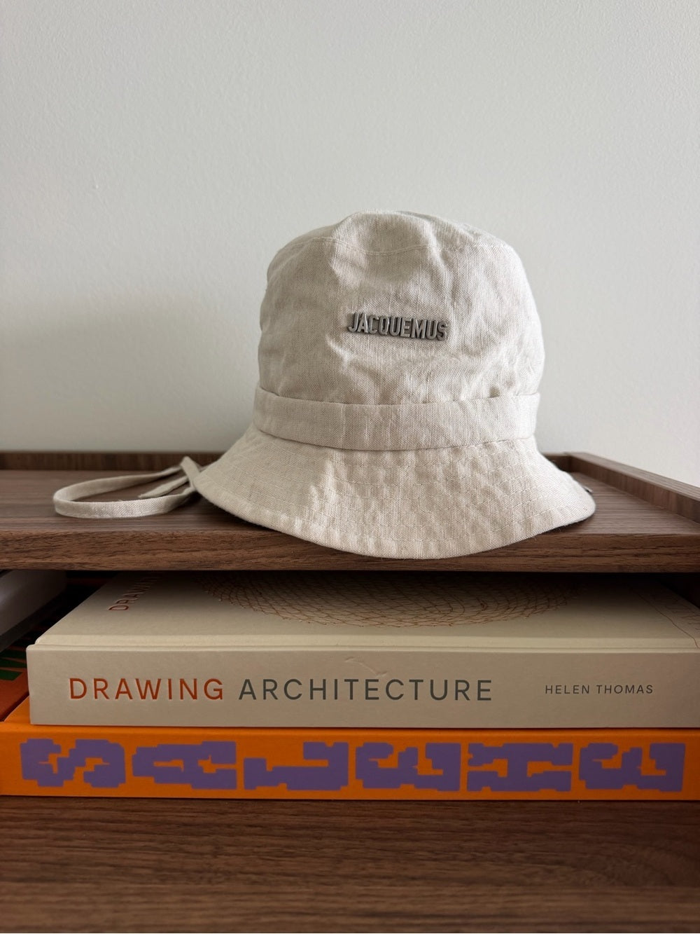 Jacquemus Beige cotton Tie detail Bucket Hat nwot