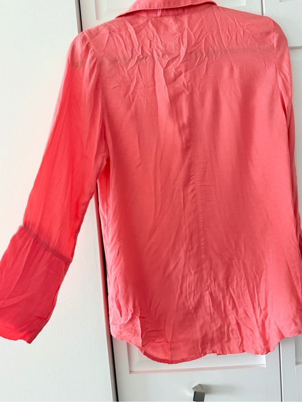 Bella Dahl Coral Pink Rayon Button Down Shirt S