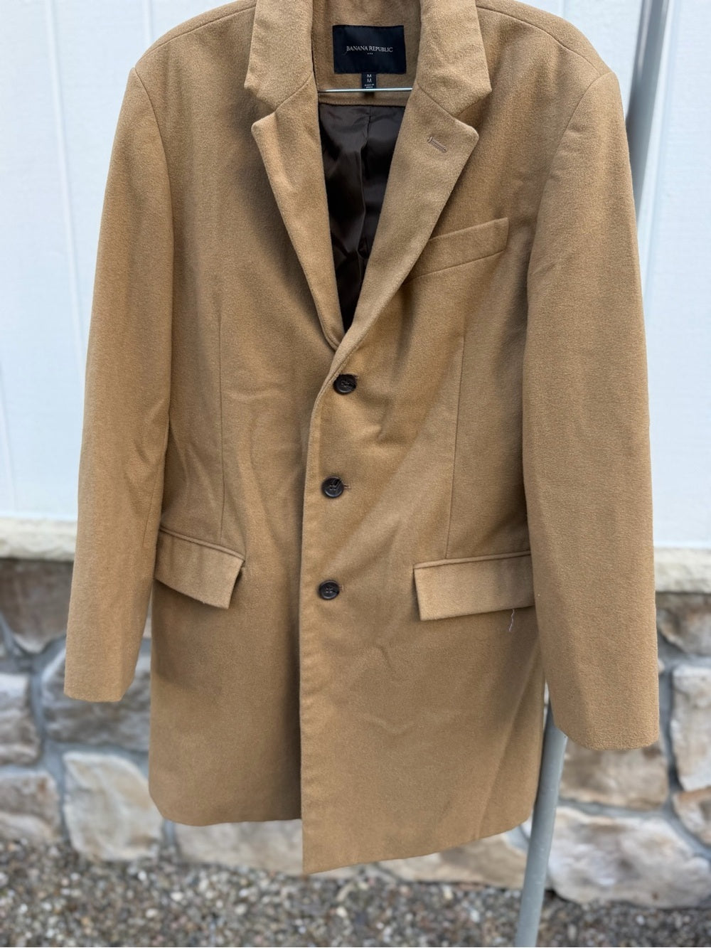 Banana Republic Camel Wool Blend Topcoat Overcoat - Size M