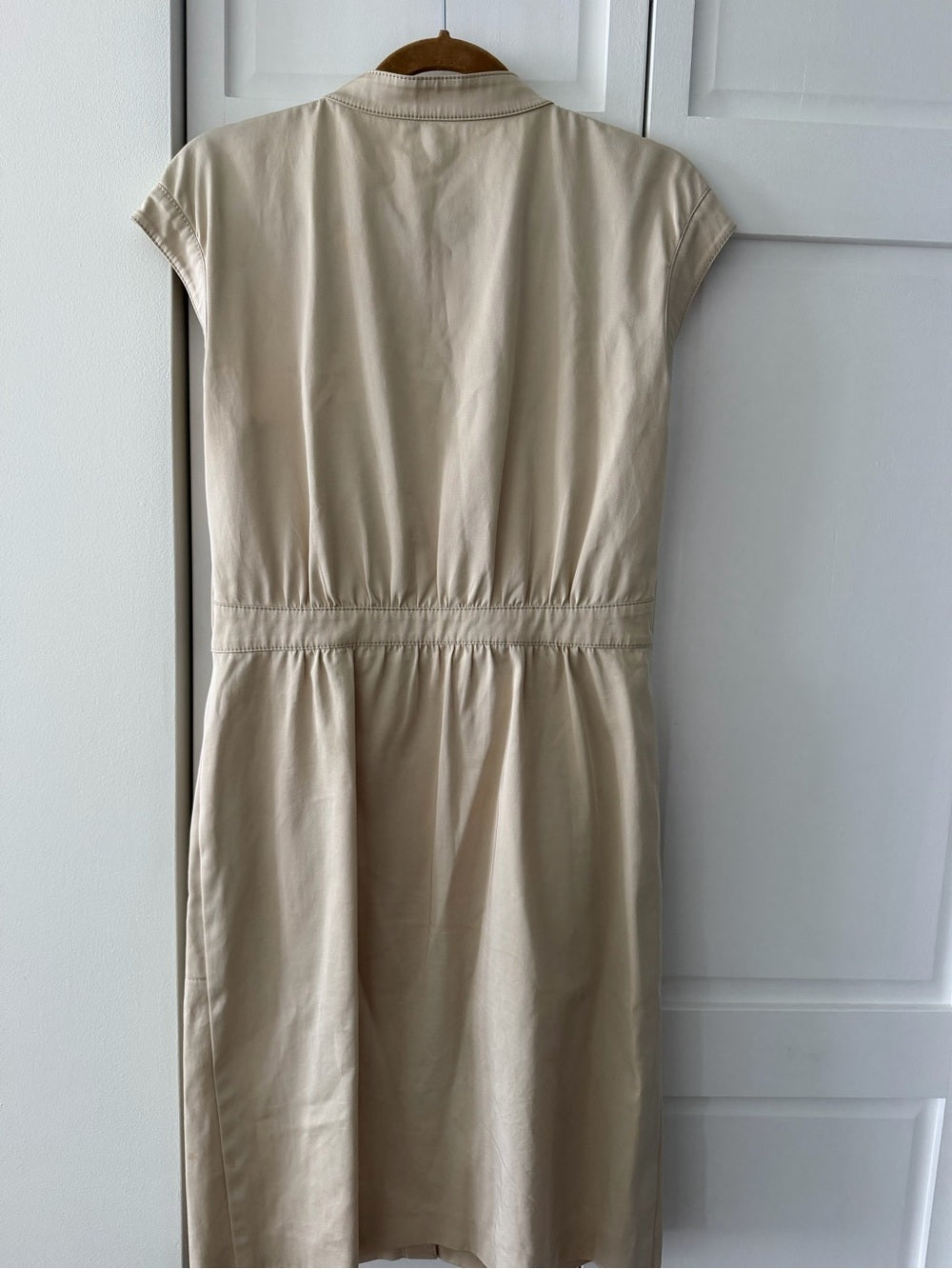 Escada Cream Button-Front Shirt Dress with Pockets - Size EU 38/ US 6