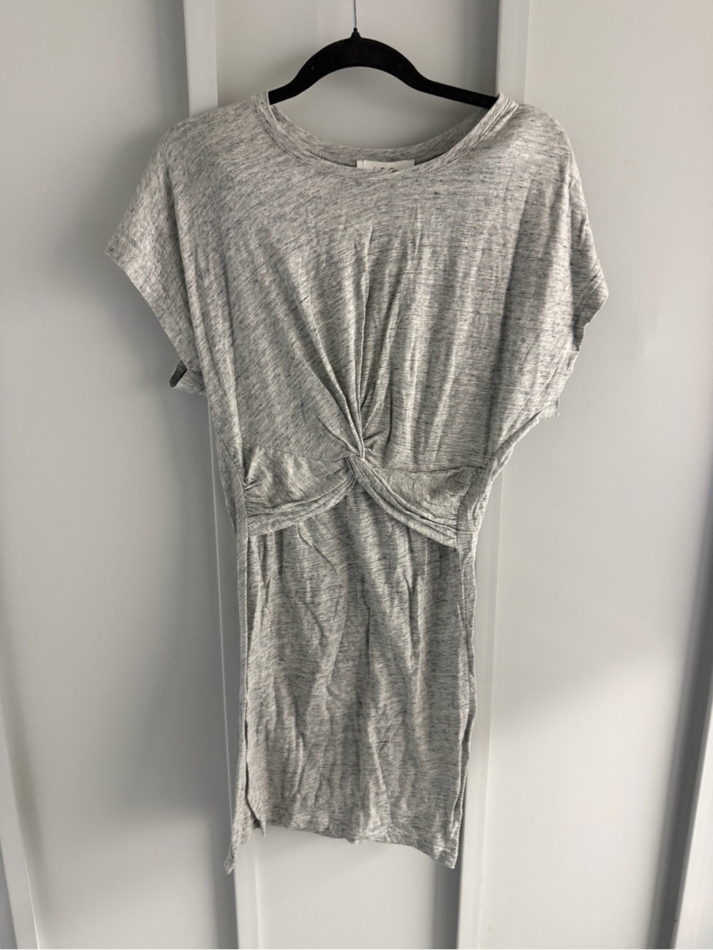 NWT IRO Paris Heather Grey Twist Front T-Shirt Dress M
