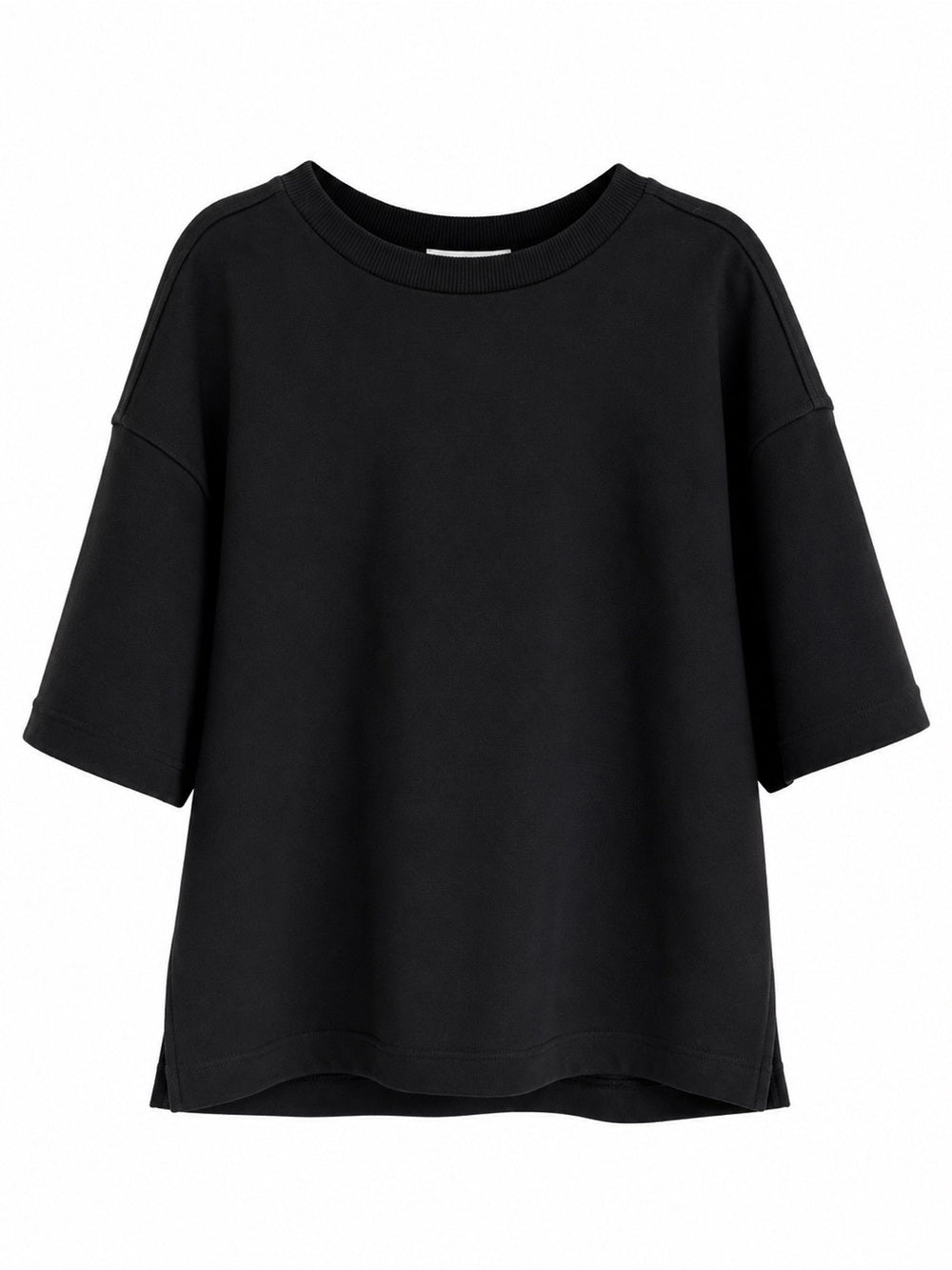 The Frankie Shop Black Oversized Drop Shoulder Tunic T-Shirt XS/S
