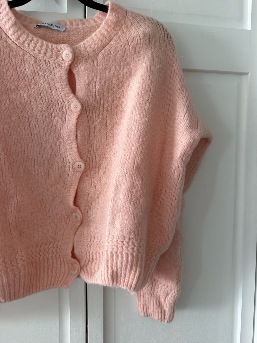 Vintage Made in Italy Light Pink Mohair Blend Button-Down Cardigan size S