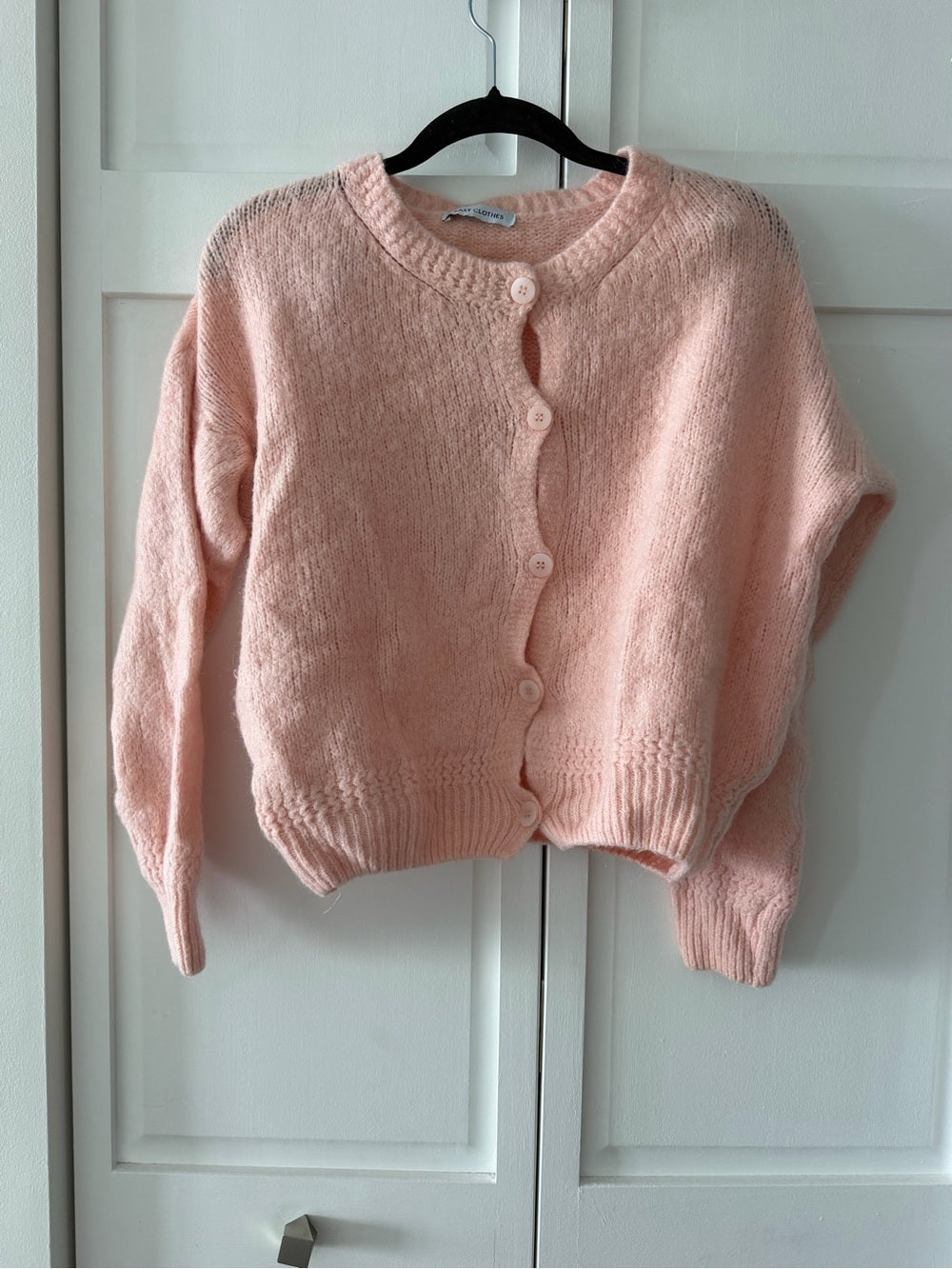 Vintage Made in Italy Light Pink Mohair Blend Button-Down Cardigan size S