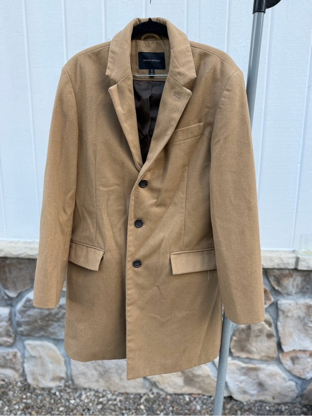 Banana Republic Camel Wool Blend Topcoat Overcoat - Size M