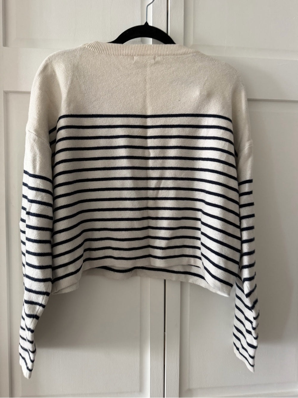 Lili & Lala French Store Striped "Amour" Cropped Sweater