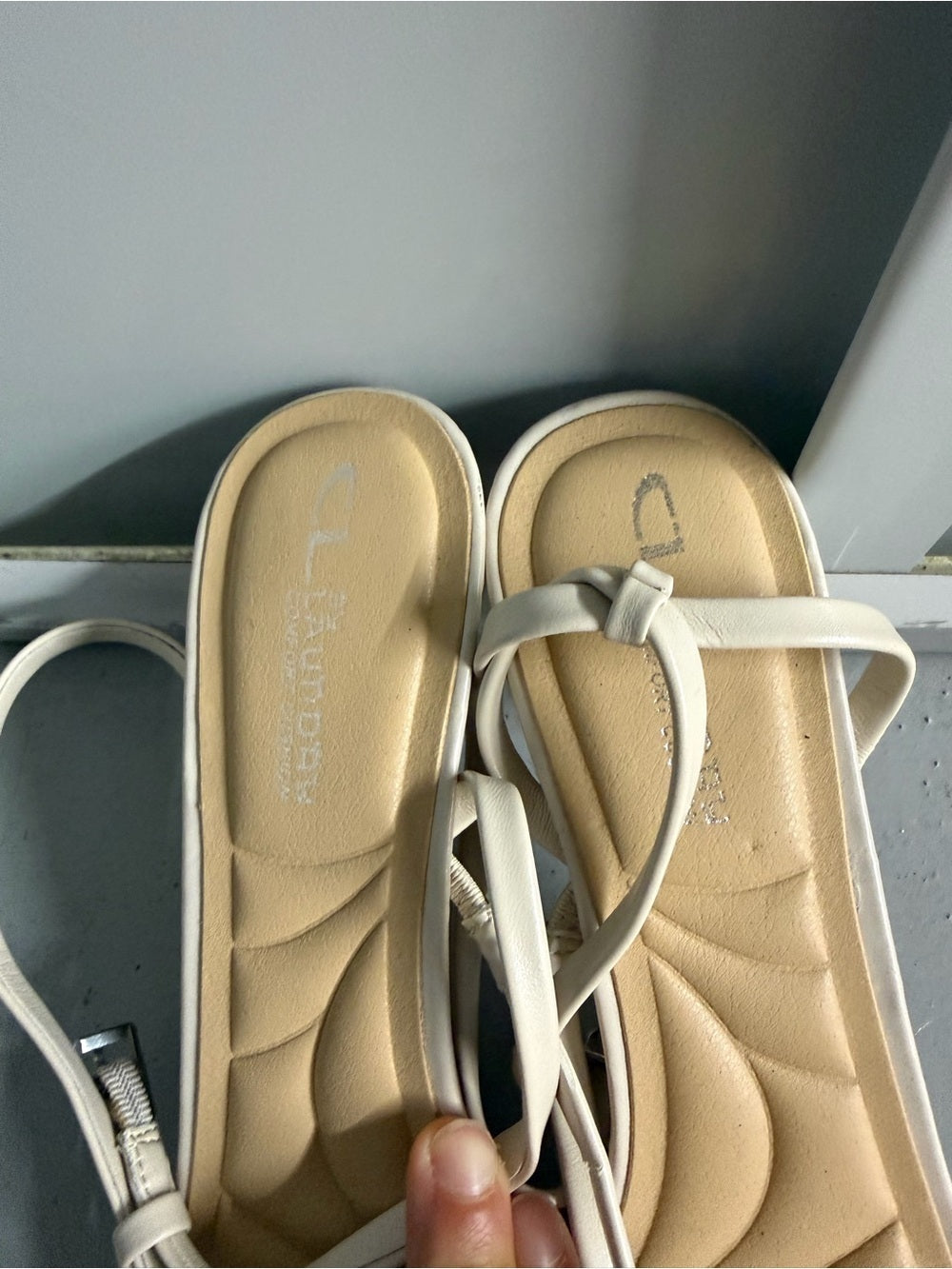 CL by Laundry Cream Strappy Sandals - Size 8.5M