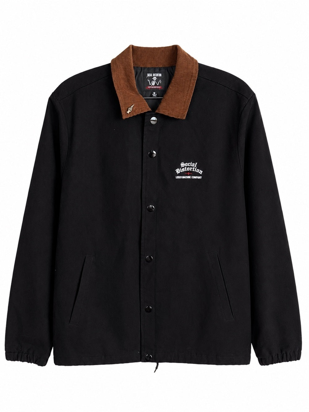Social Distortion x Loser Machine Black Skeleton Corduroy Collar Jacket Size M