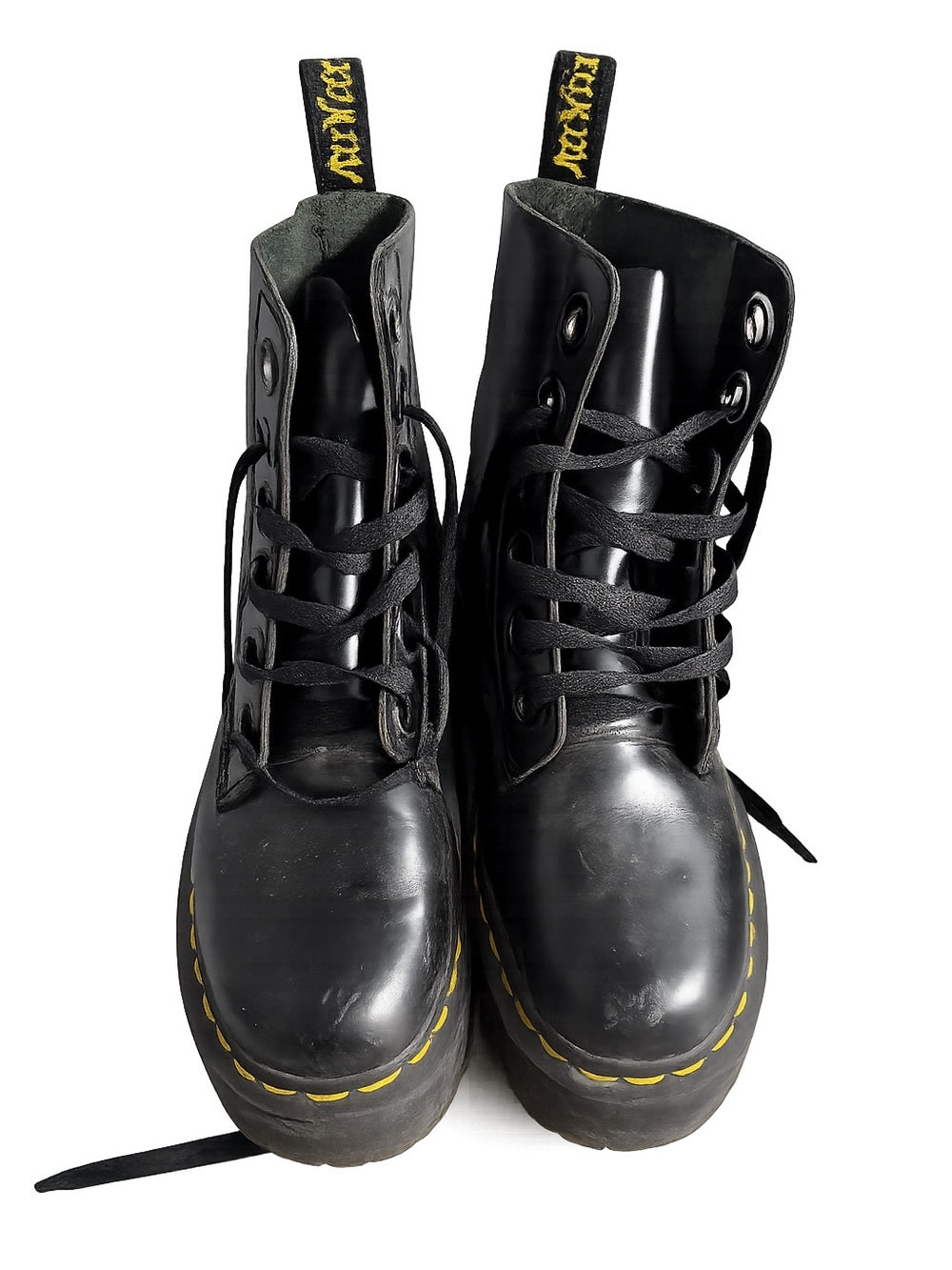 Dr. Martens Molly Platform Boots Black Patent Leather US 6