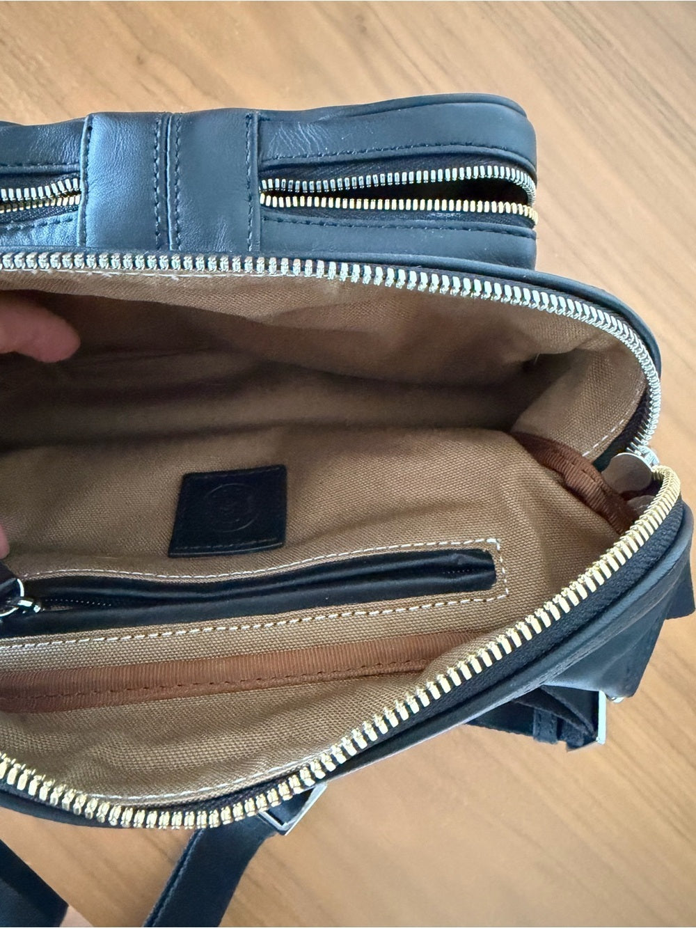 WANT Les Essentiels Testa Black Leather Waist Pack Crossbody Sling Bag