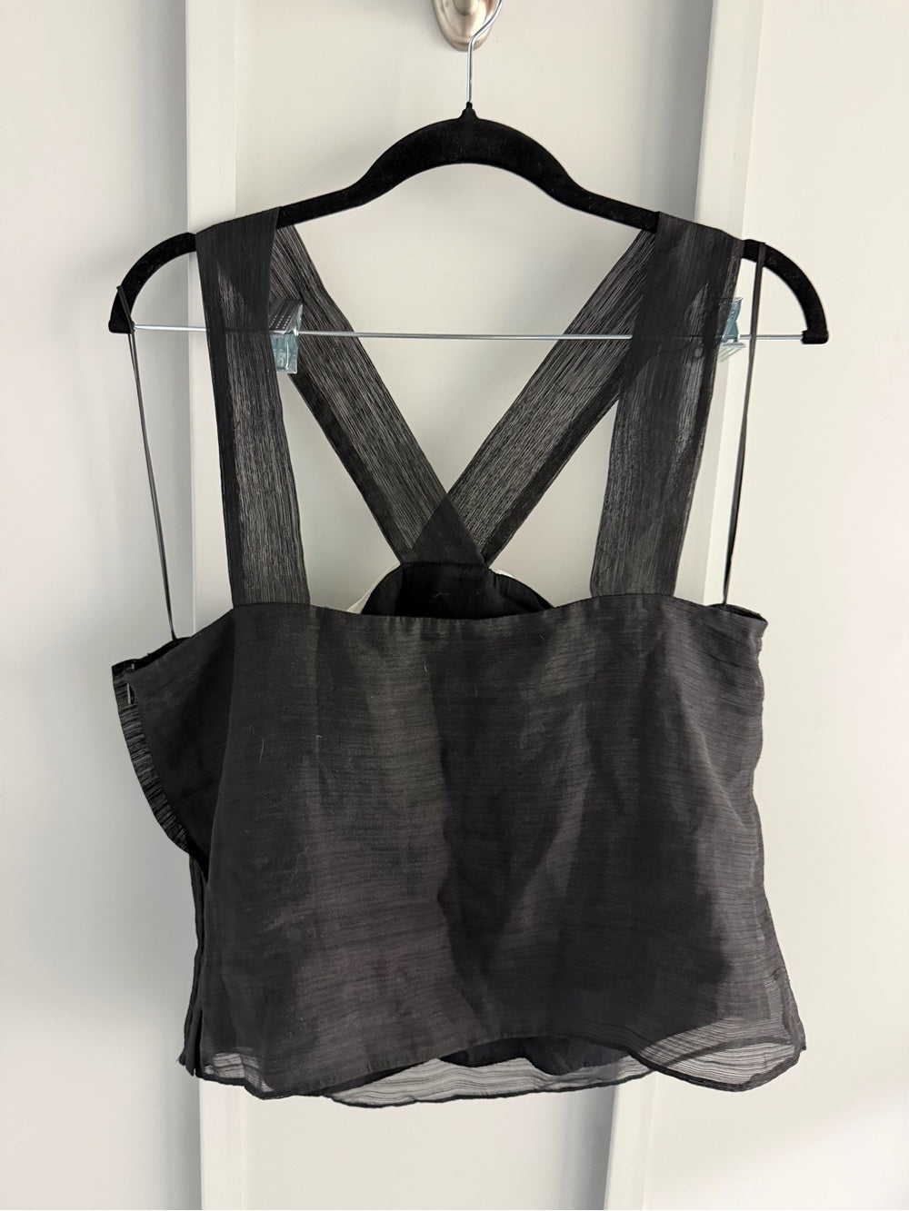 Sunday in Brooklyn Black Contrast Cream Bow Back Top L