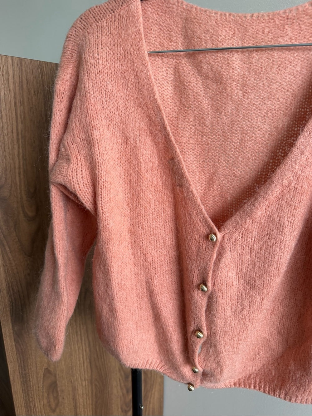Opulence Paris Pink Mohair Blend Reversible open back  Cardigan size S/M