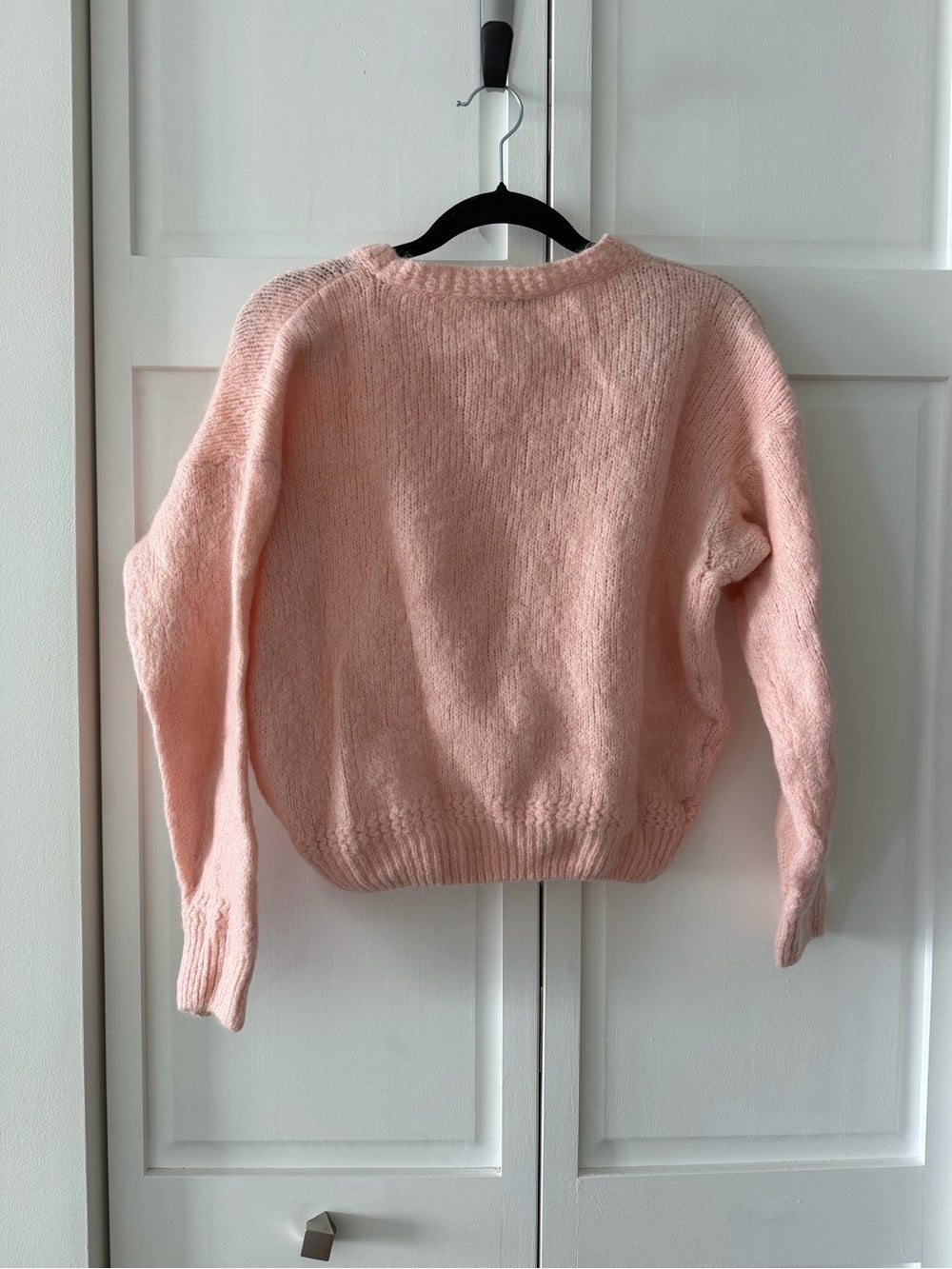 Vintage Made in Italy Light Pink Mohair Blend Button-Down Cardigan size S