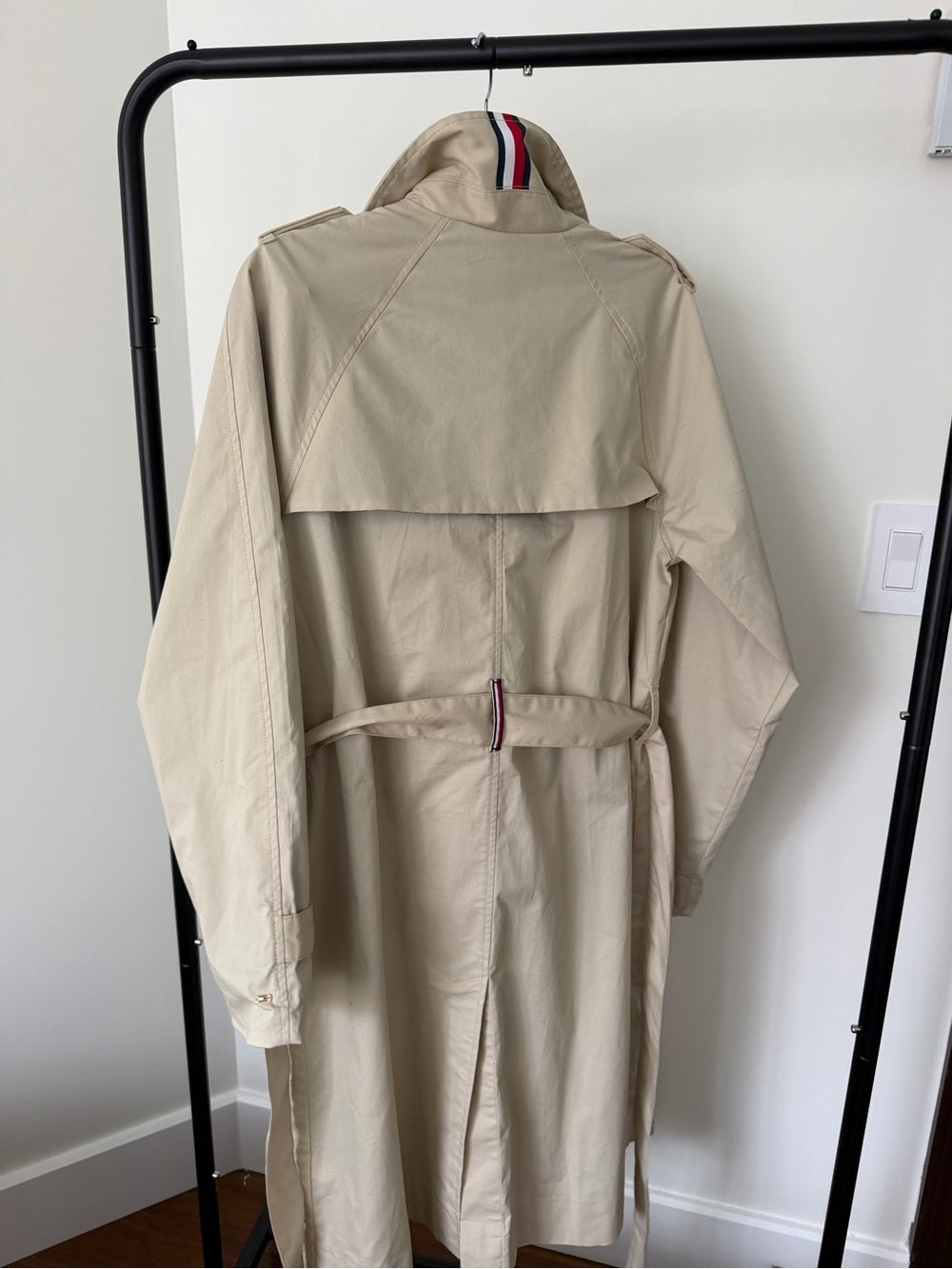 Tommy Hilfiger Classic Americana double breasted Beige Trench Coat Size S