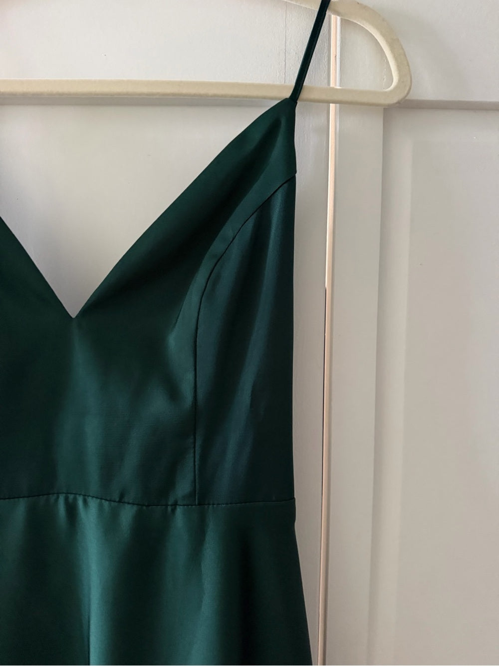 Maniju Emerald Green Satin Tie Back Midi Dress Small NWoT