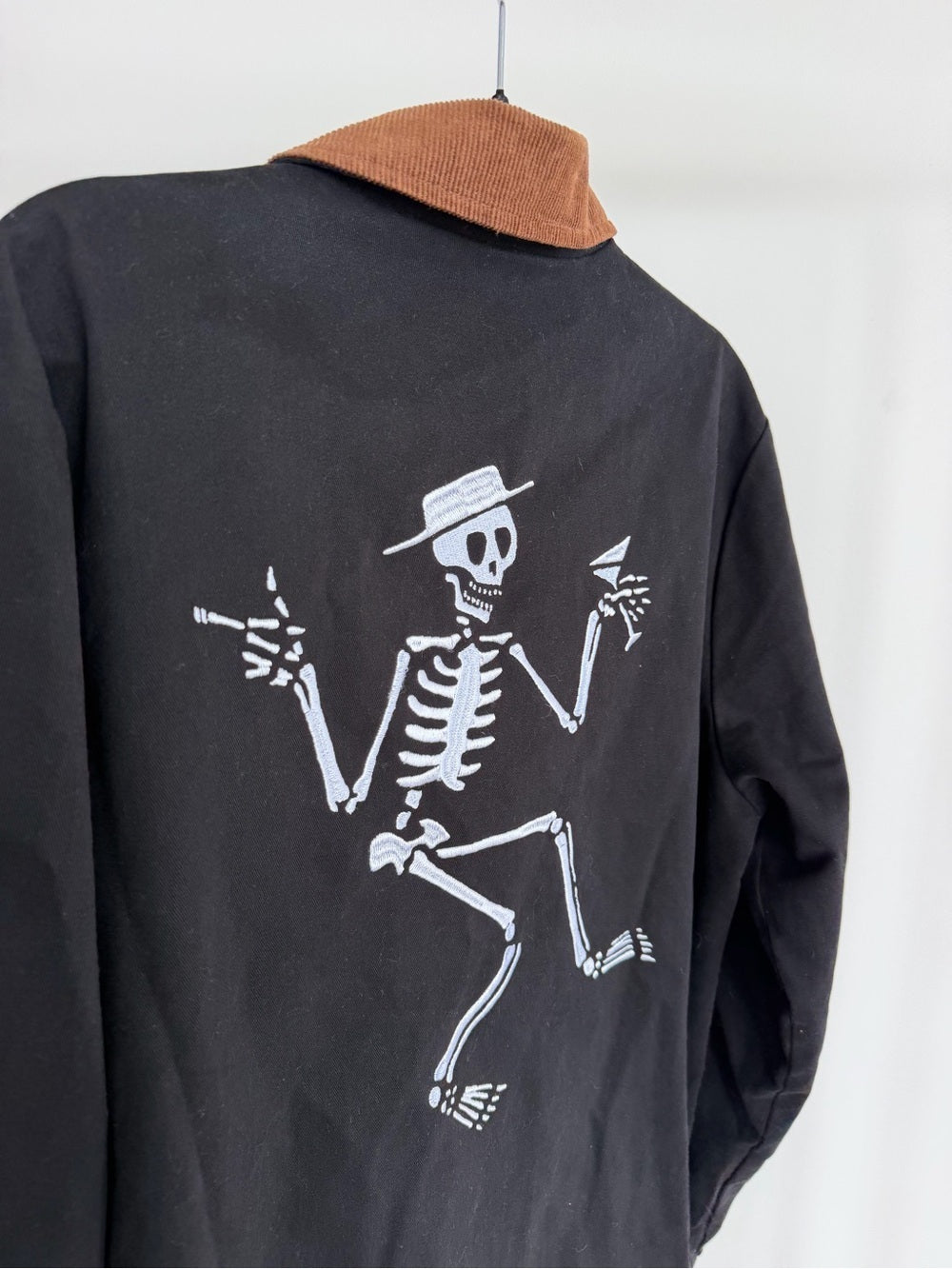 Social Distortion x Loser Machine Black Skeleton Corduroy Collar Jacket Size M