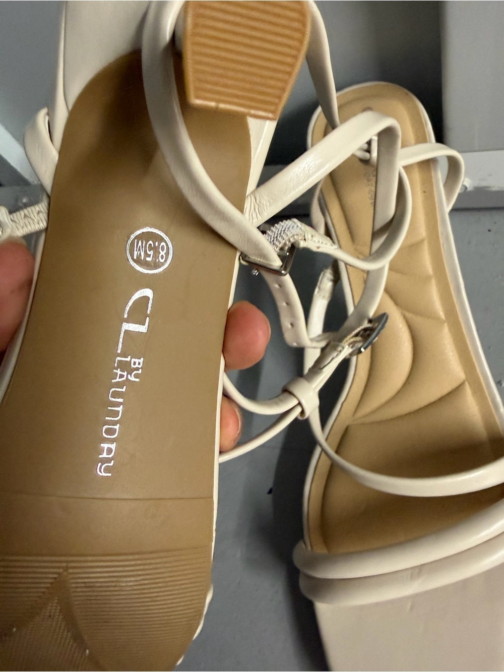 CL by Laundry Cream Strappy Sandals - Size 8.5M