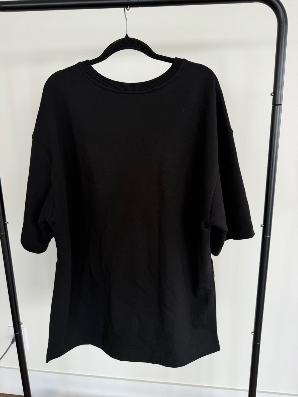The Frankie Shop Black Oversized Drop Shoulder Tunic T-Shirt XS/S