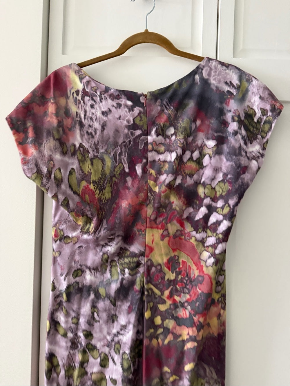 Escada Abstract Floral Print Ruched Waist Midi Dress - Size 42 Like New S 12